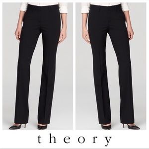 Theory Women's Black Straight Leg Pants